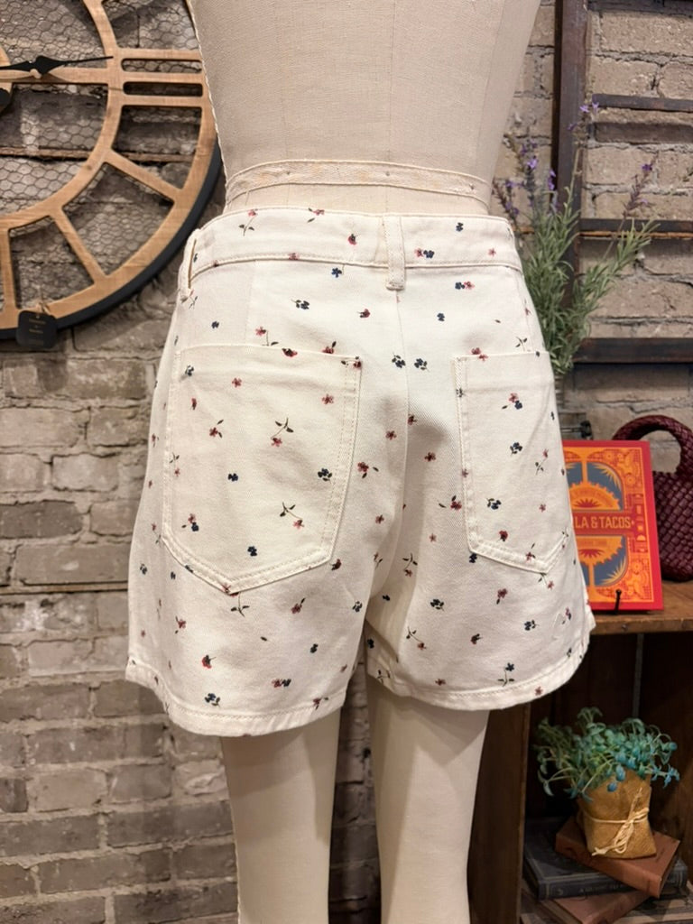 Floral Denim Skort