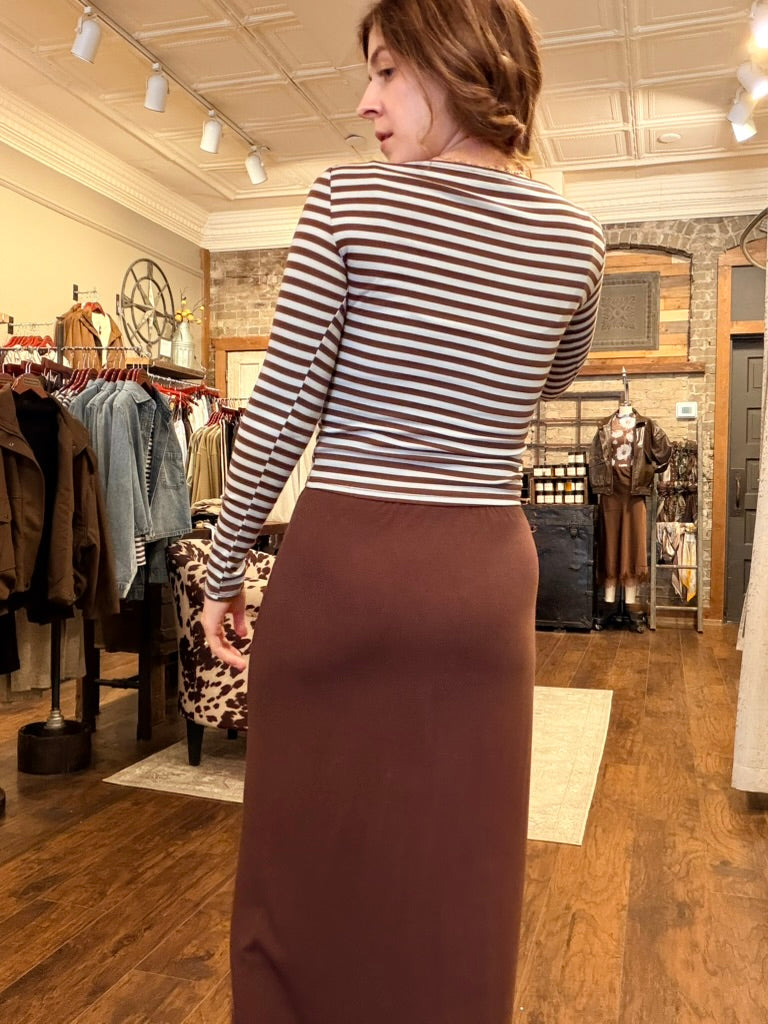 Stripe Boat Neck