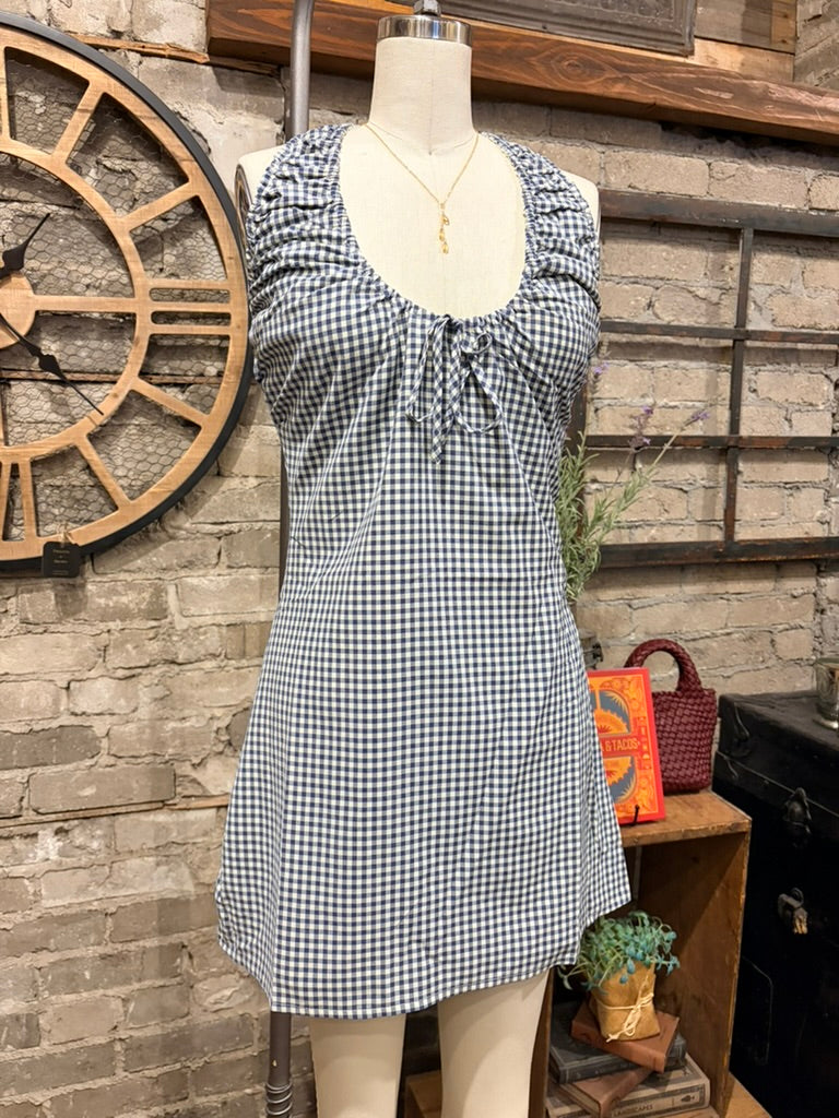 Gingham Halter Dress