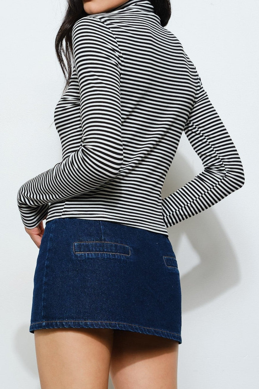 White Black Turtleneck