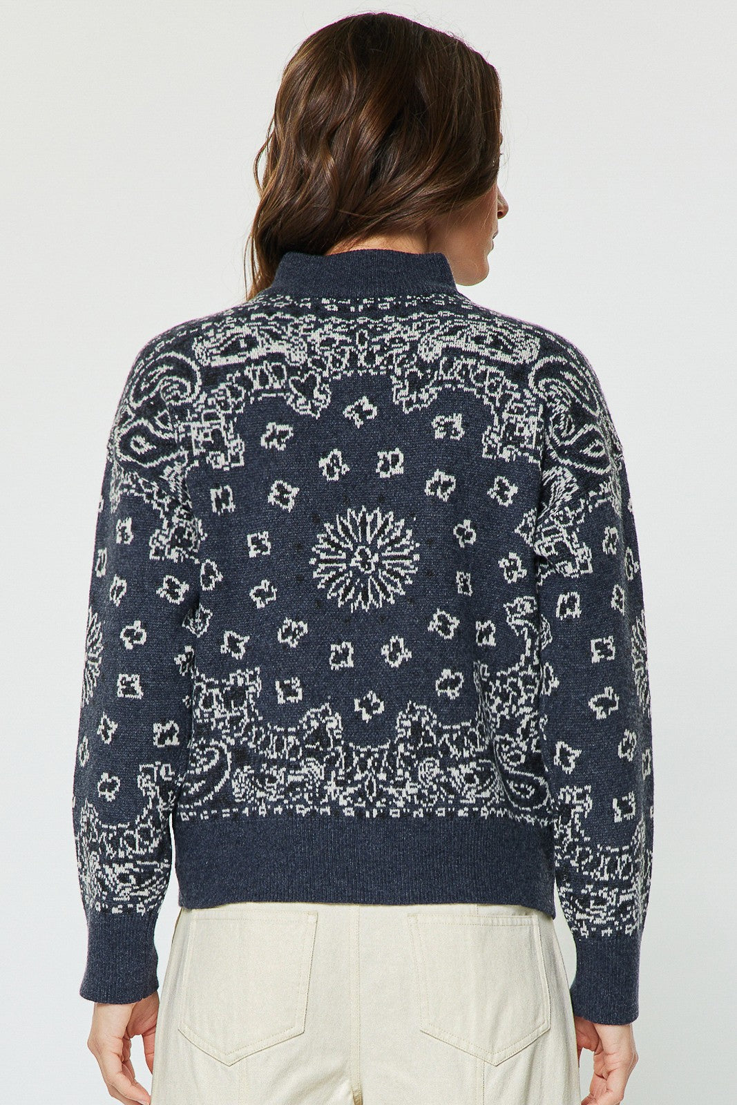 Bandana Print Quarter Zip