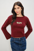 Beaded Olive Sweater