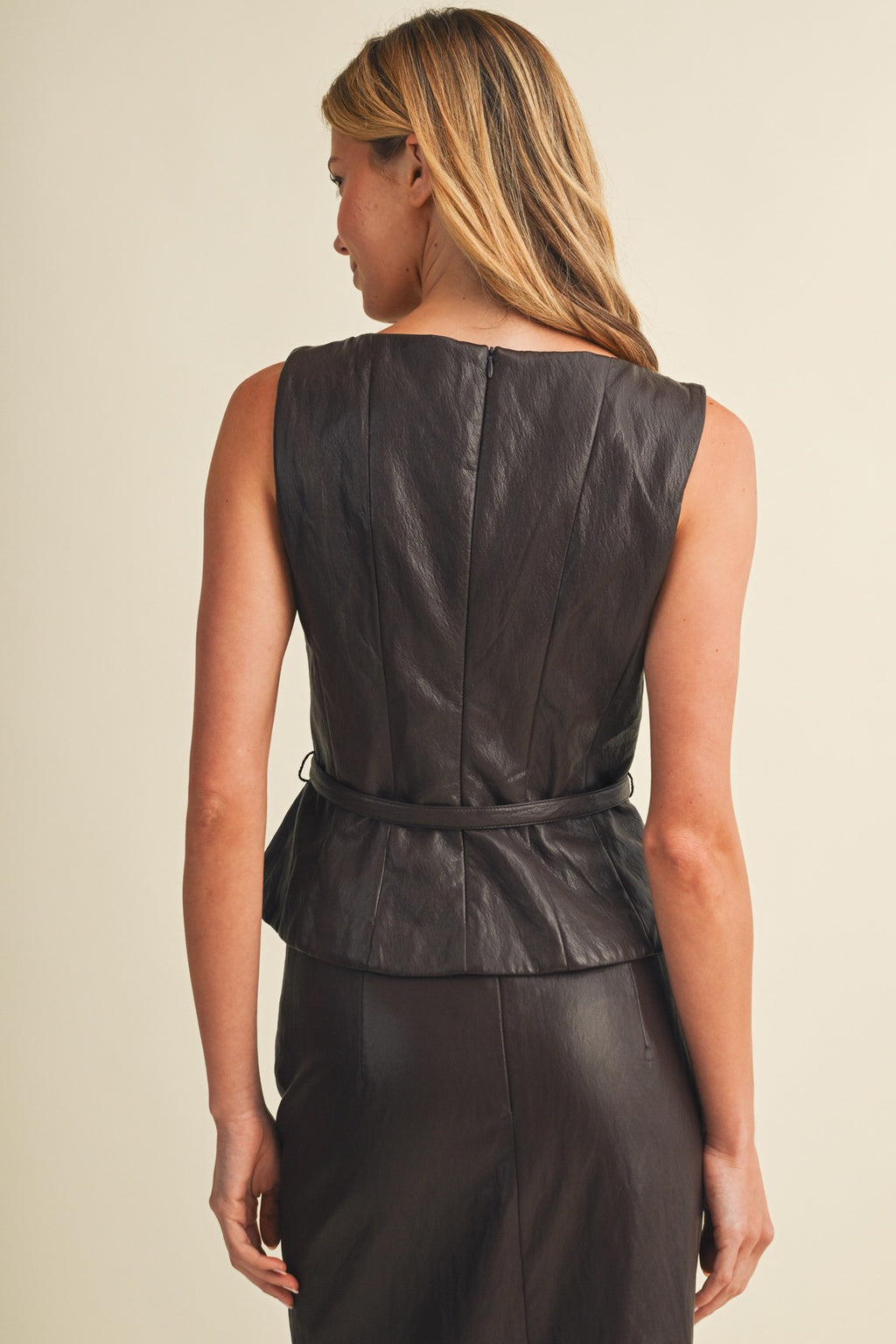 Belted Leather Top