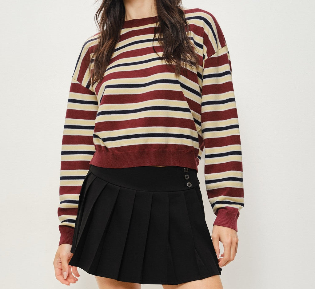Burgundy Stripe Sweater
