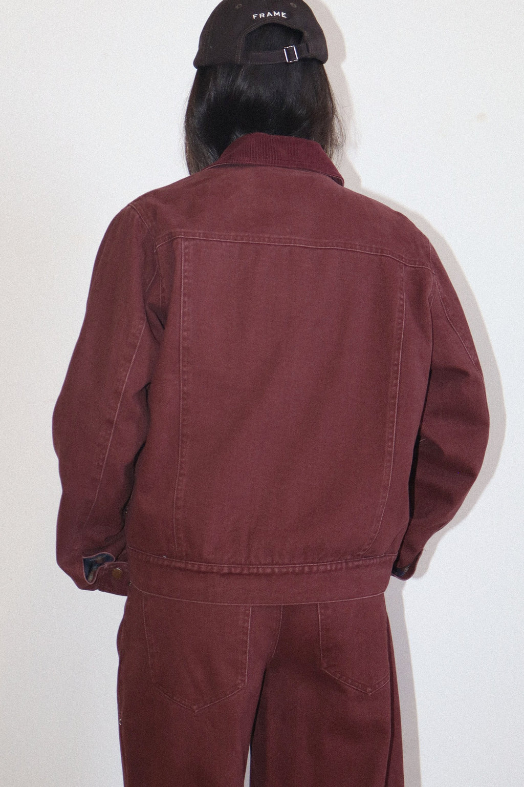Burgundy Denim Jacket