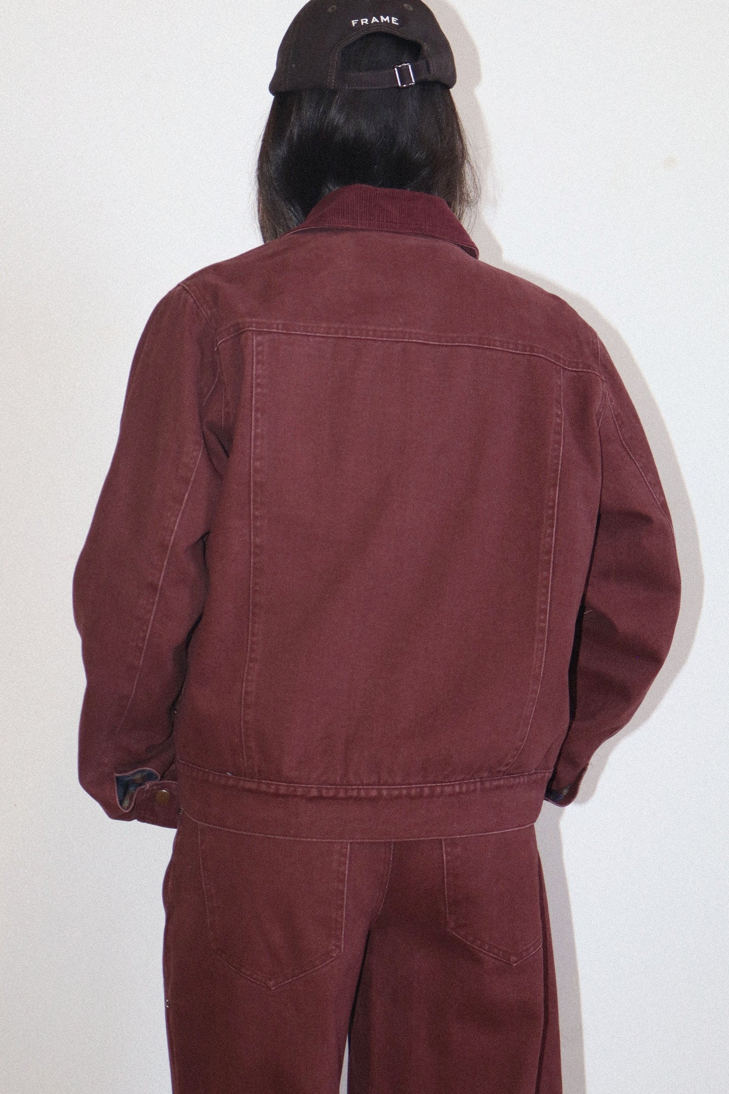 Burgundy Denim Jacket