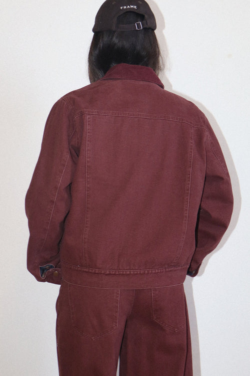Burgundy Denim Jacket