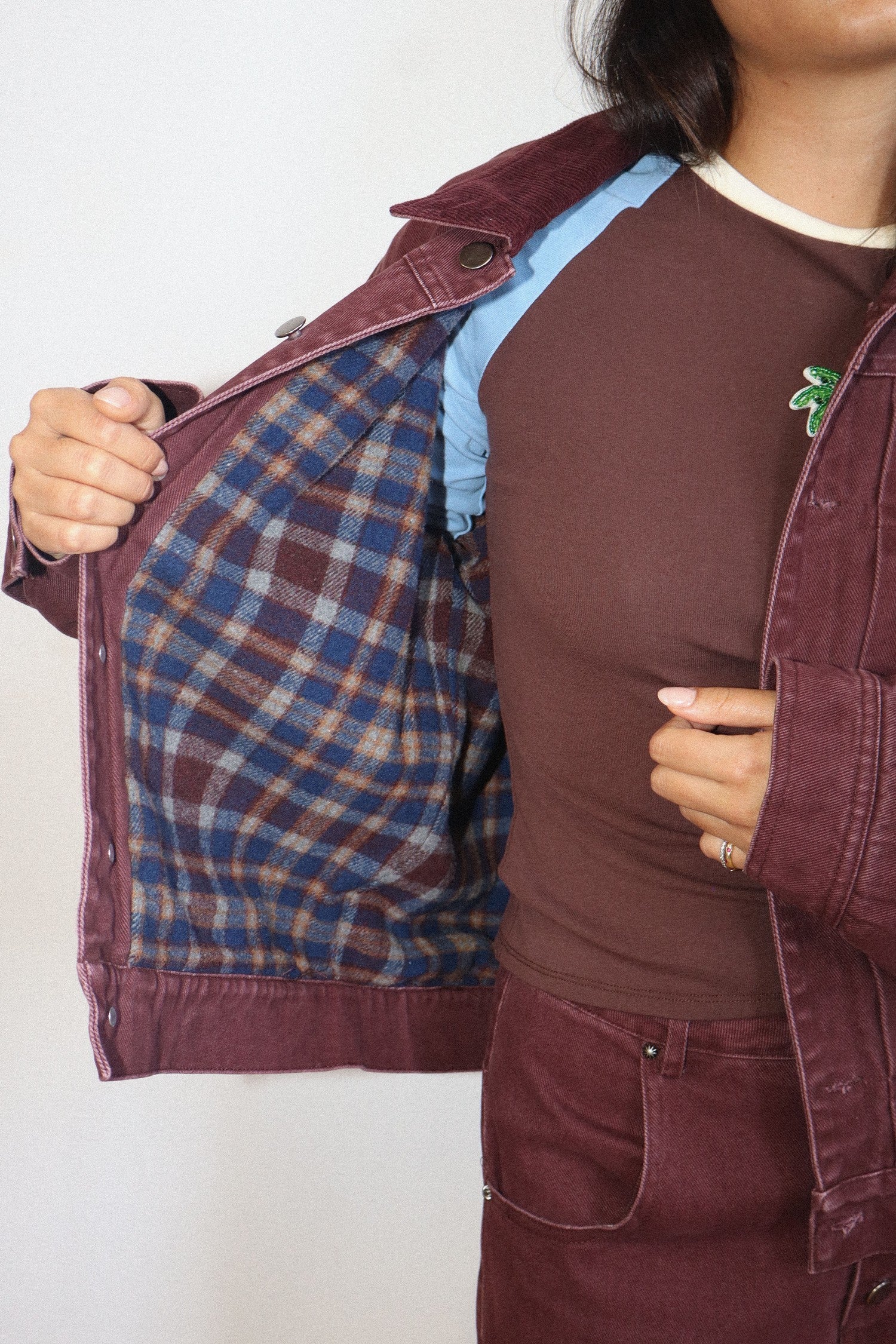 Burgundy Denim Jacket