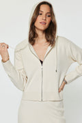 Ivory Crop Hoodie