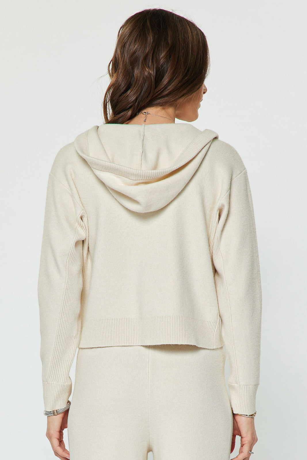 Ivory Crop Hoodie
