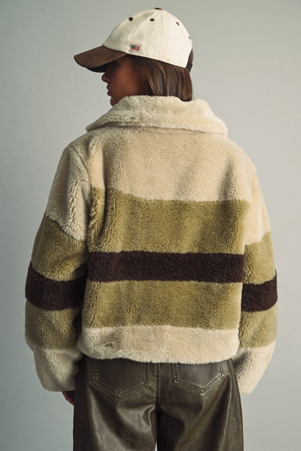 Colorblock Teddy Jacket