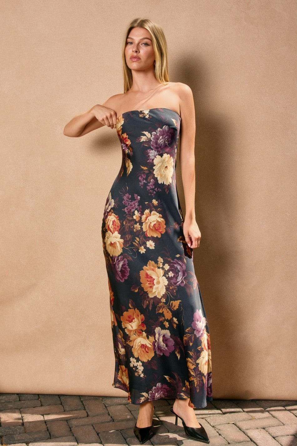 Floral Strapless Dress