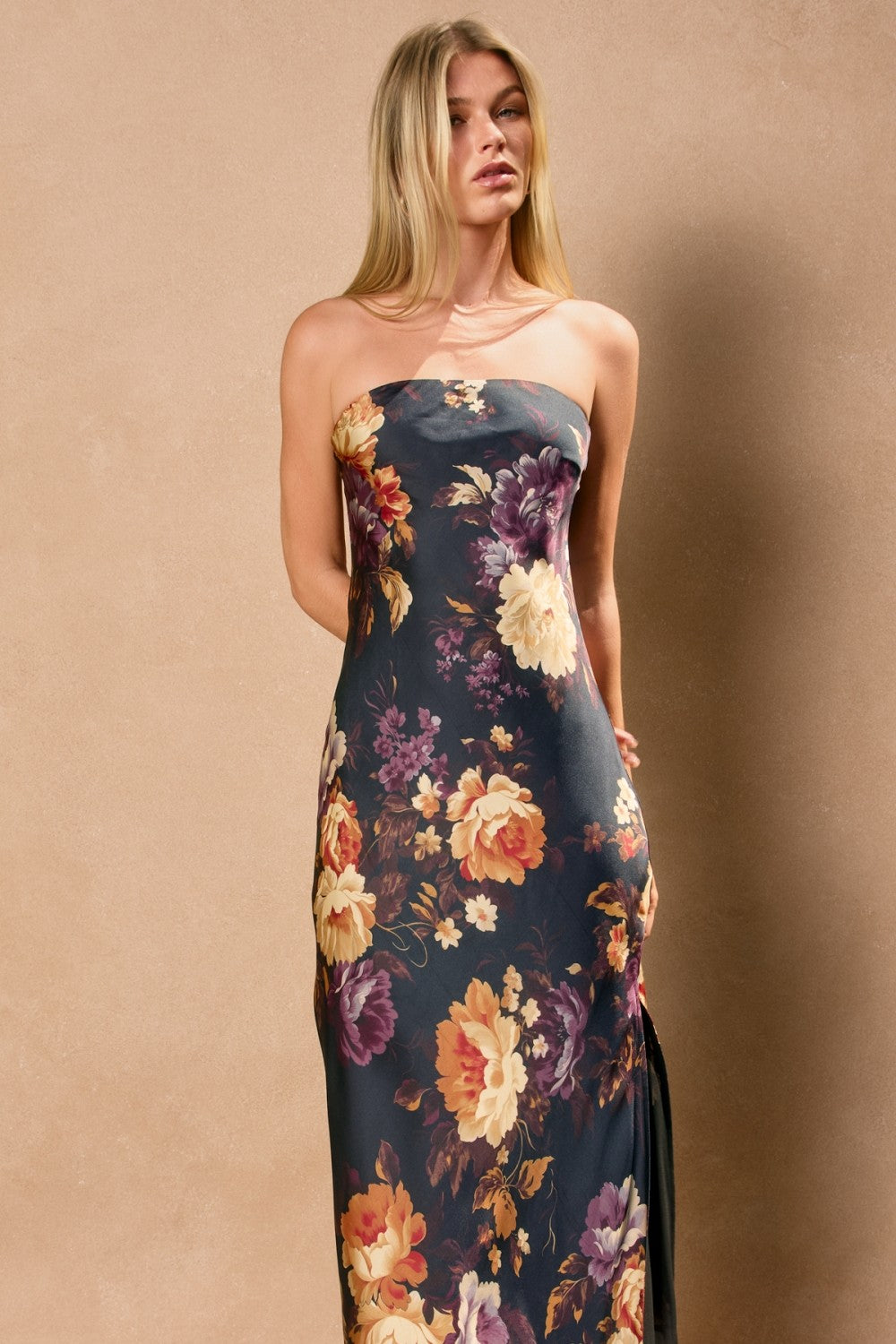 Floral Strapless Dress