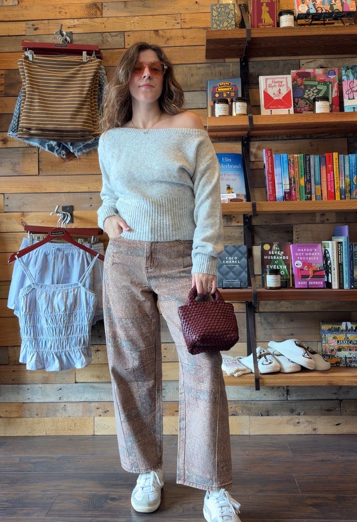 Printed Barrel Jeans
