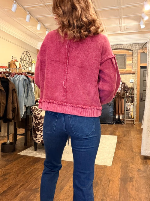 Berry Oversized Cardigan