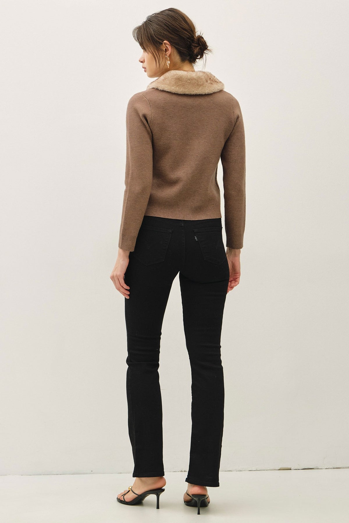 Fur Collar Cardigan