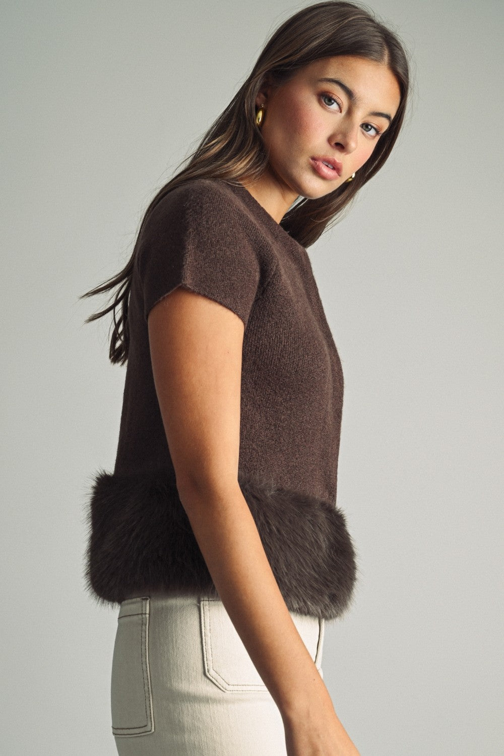 Fur Hem Top