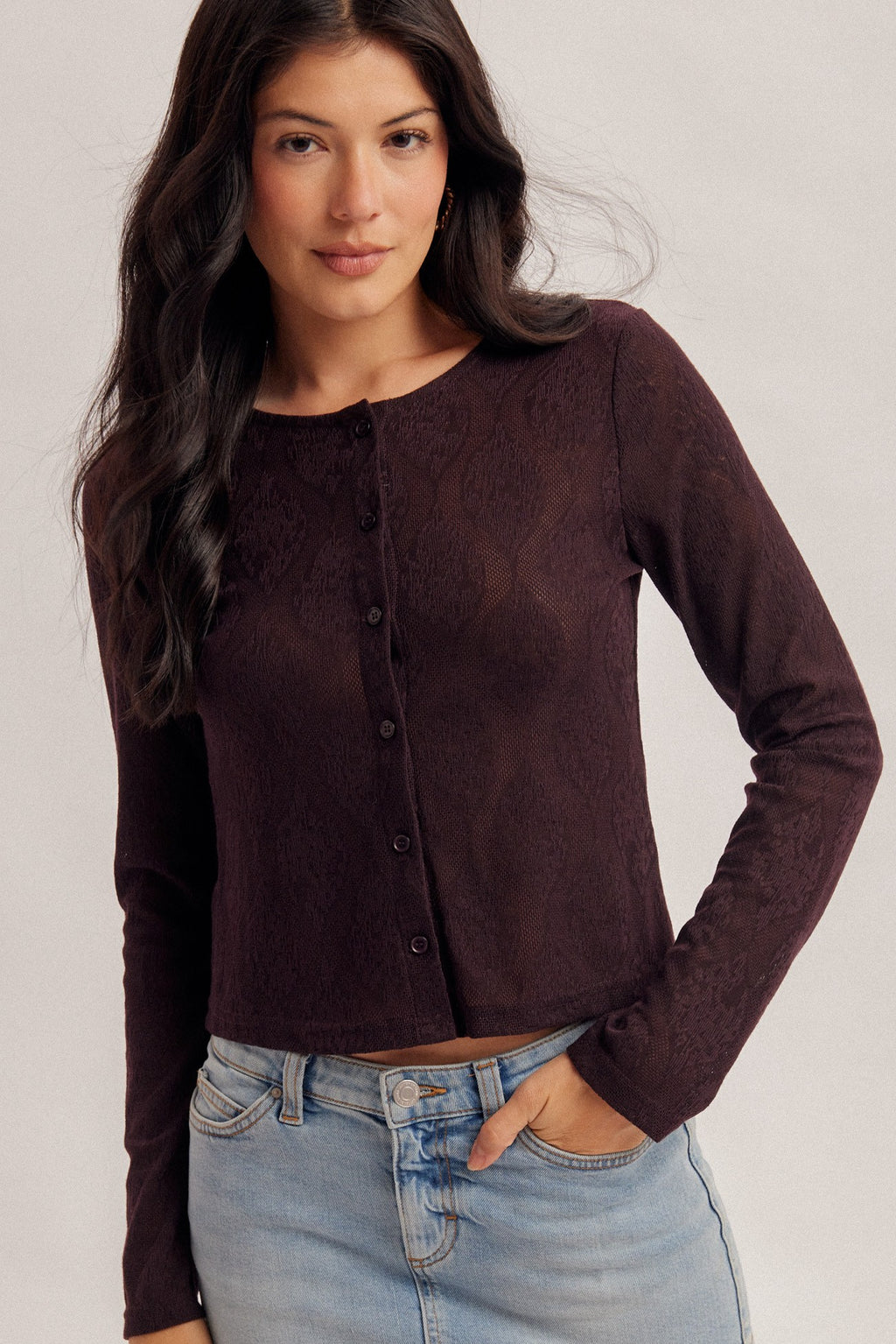 Knit Jacquard Button Down