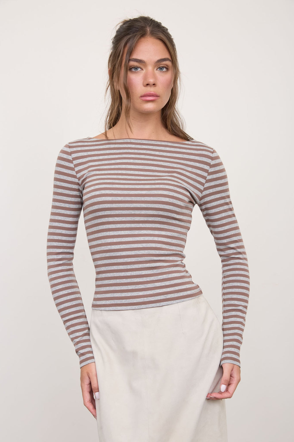 Stripe Boat Neck