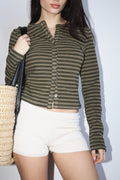 Striped Olive Cardi