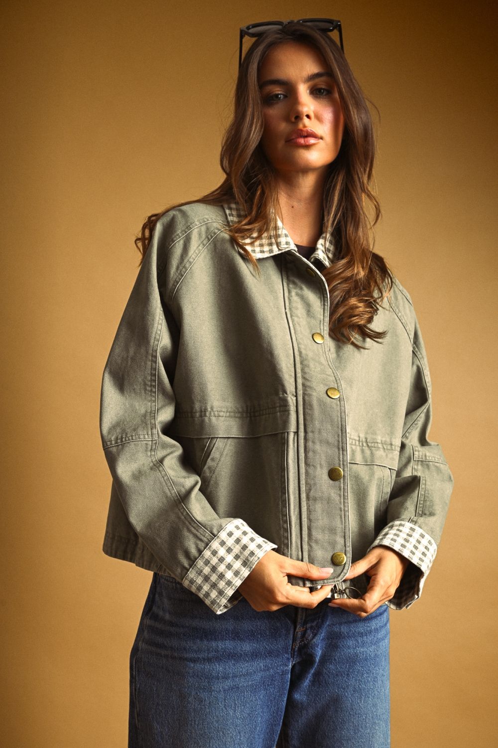 Gingham Twill Jacket