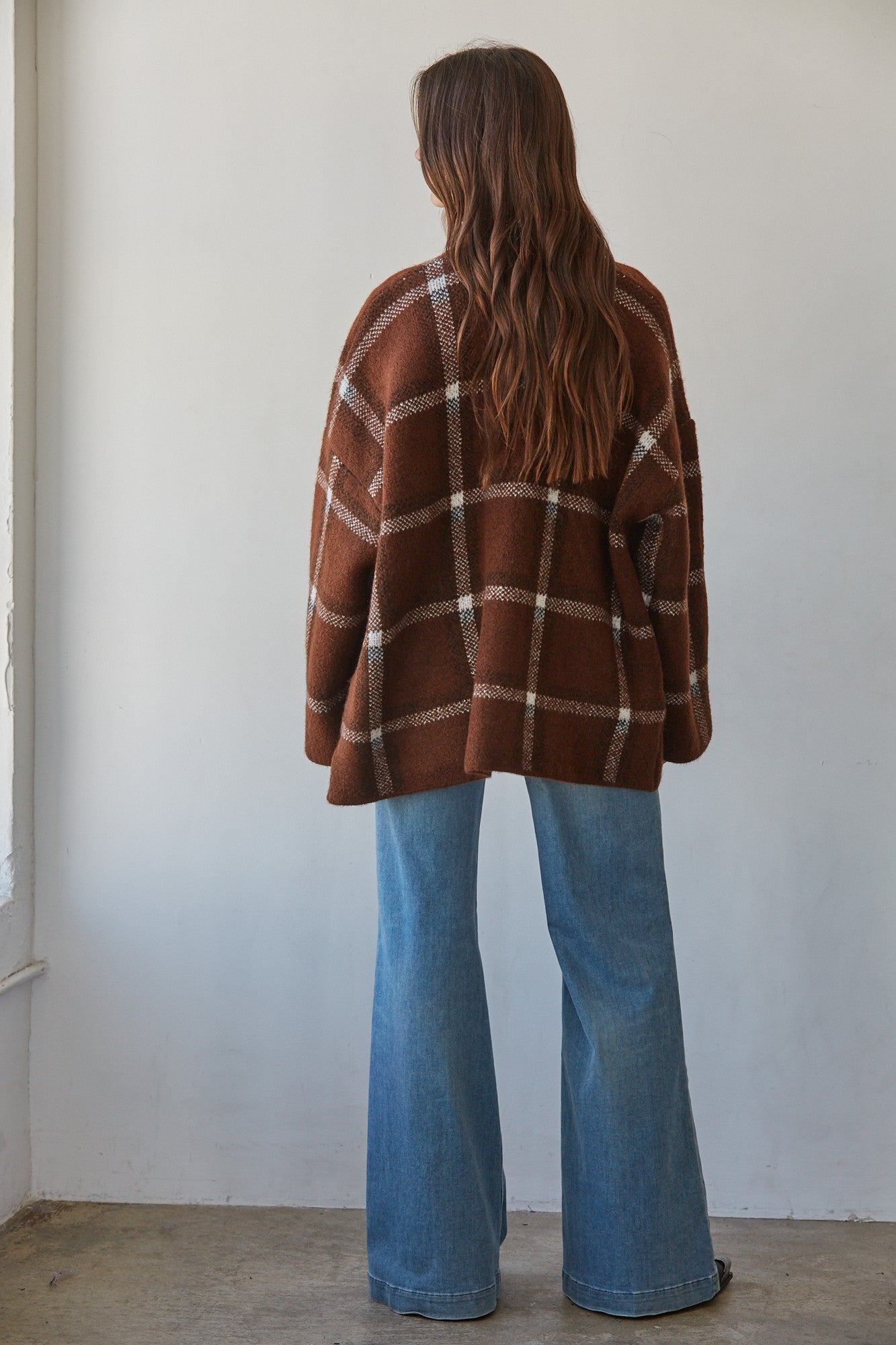 Open Plaid Cardigan