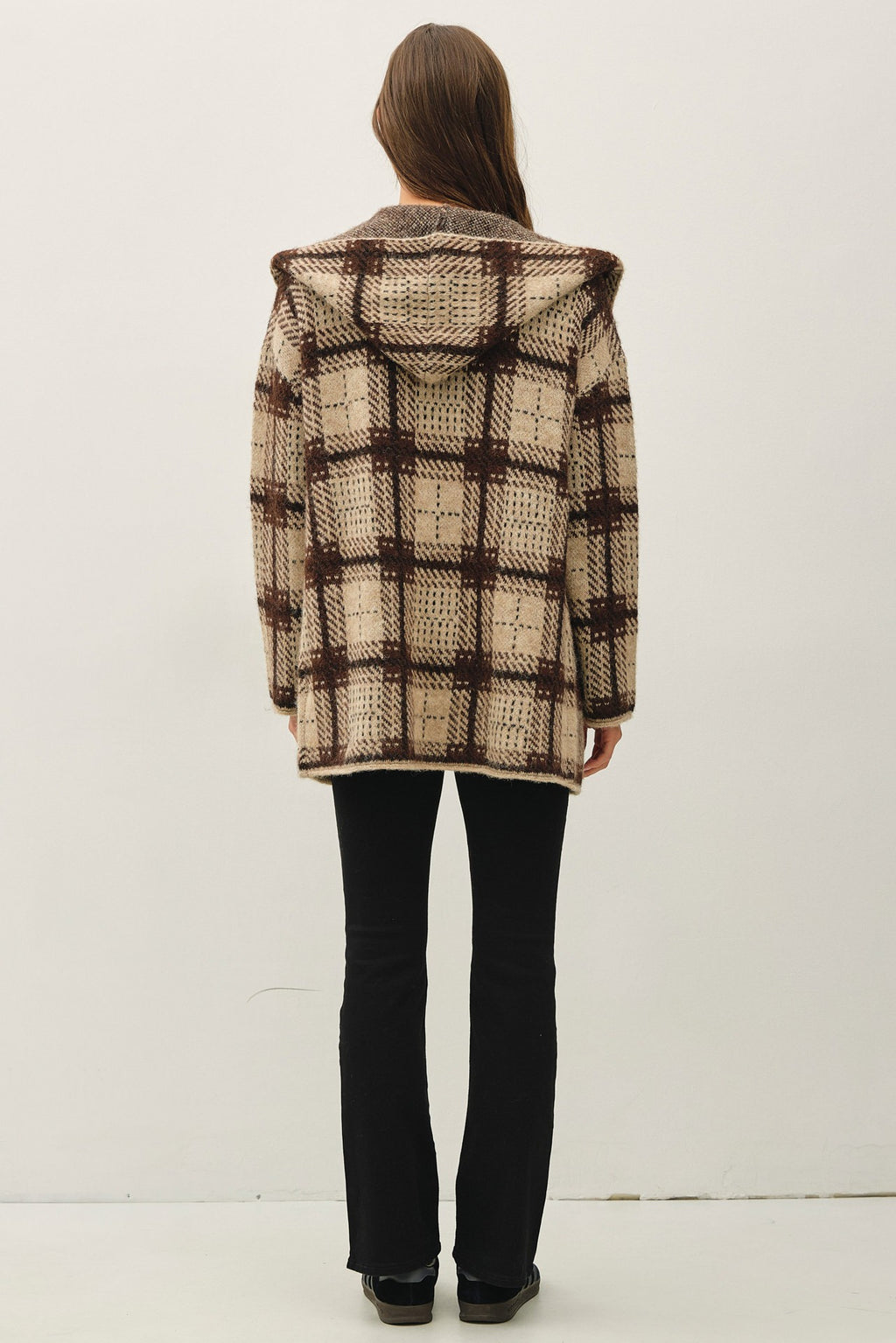 Oversized Plaid Cardigan