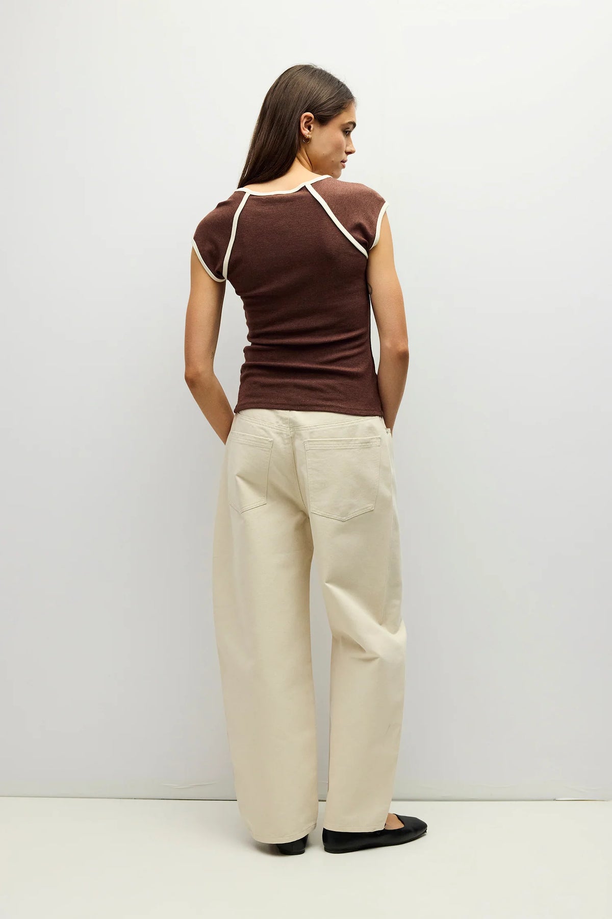 Brown Contrast Top