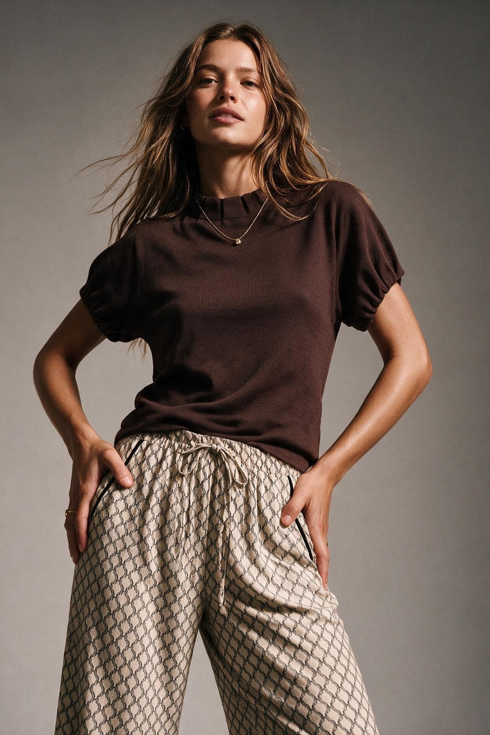 Pleated Short Sleeve