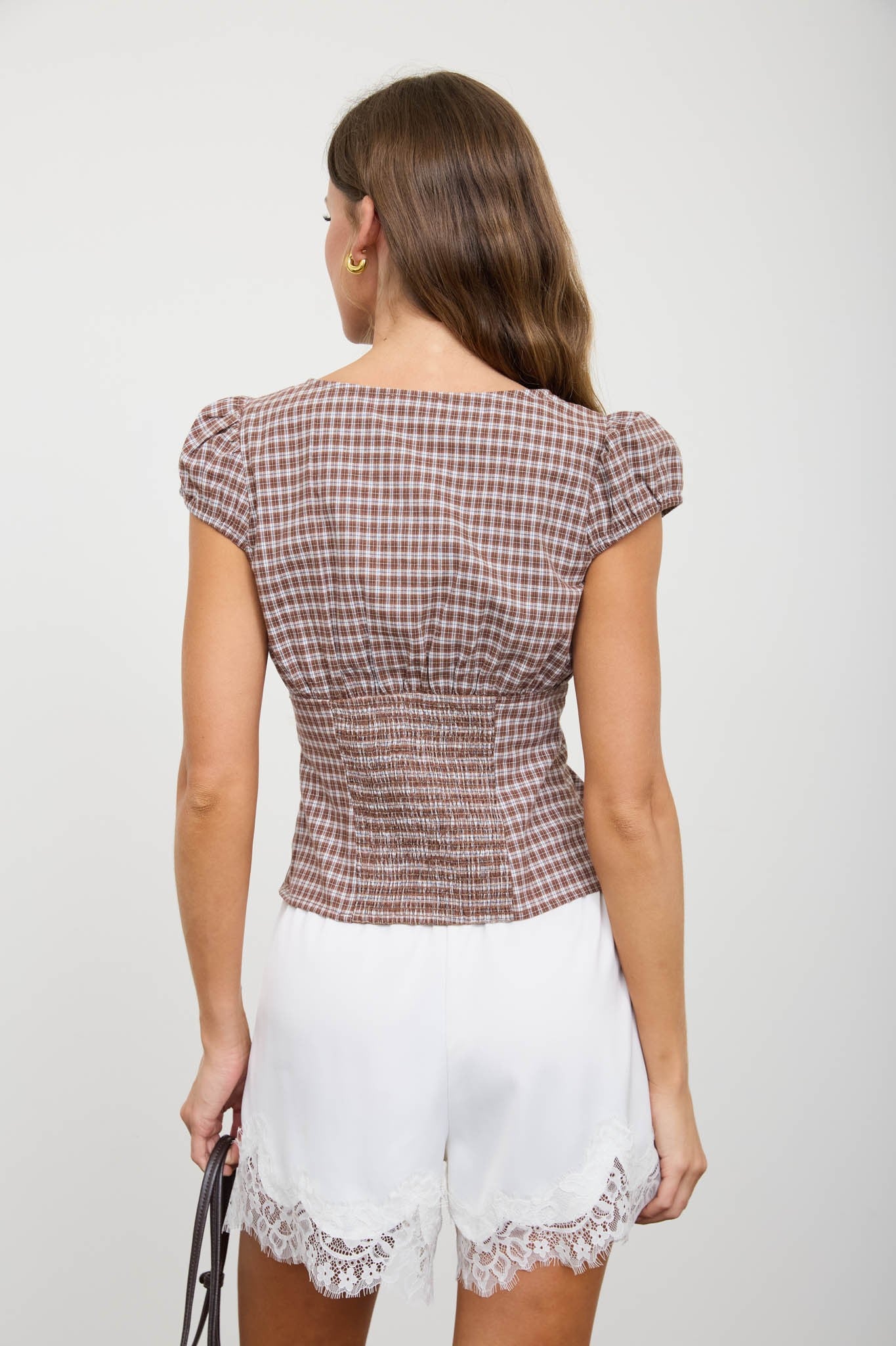 Plaid Puff Sleeve