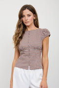 Plaid Puff Sleeve
