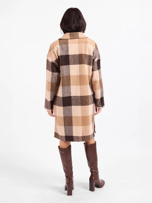 Plaid Open Coat