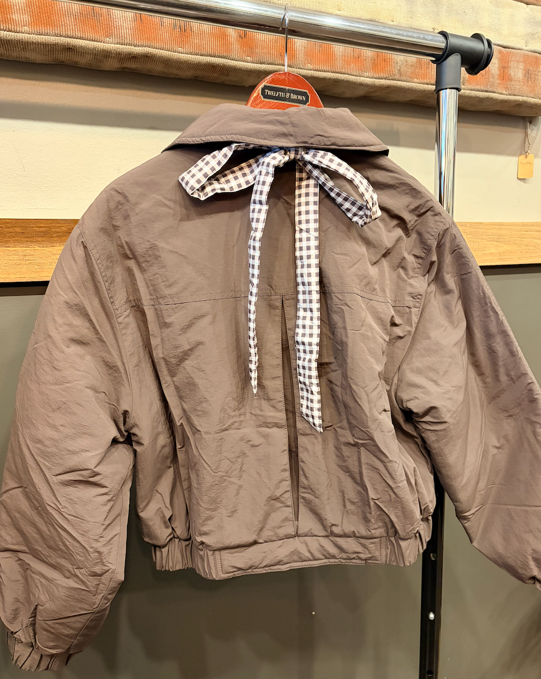 Gingham Bomber Jacket