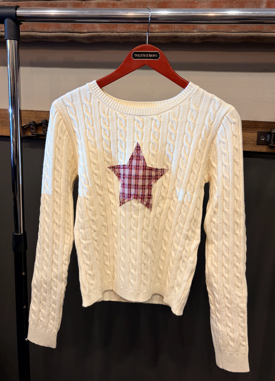 Plaid Star Cable Knit