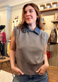 Denim Collar Vest