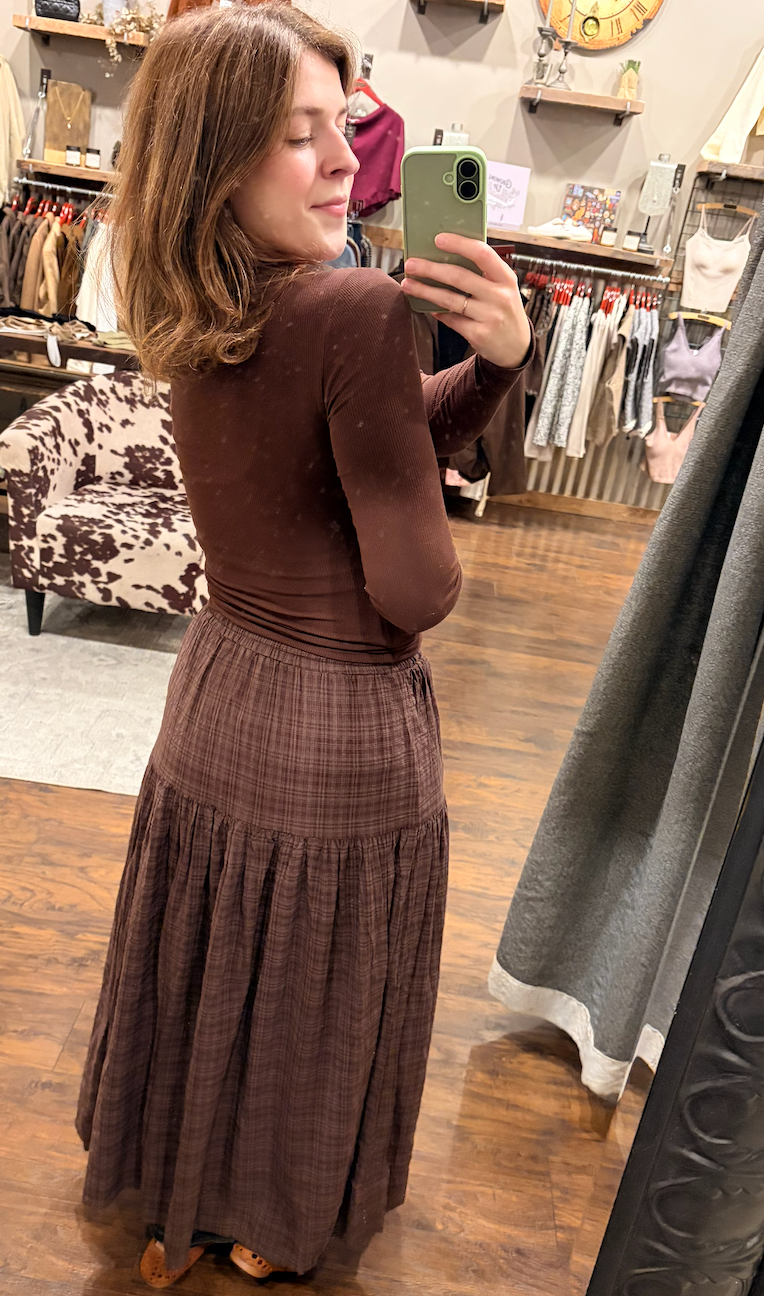 Tiered Plaid Skirt