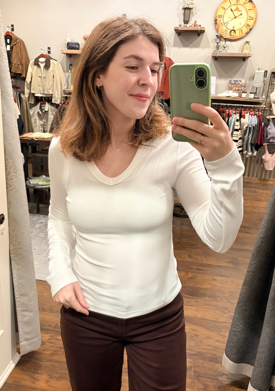 Rounded V Neck