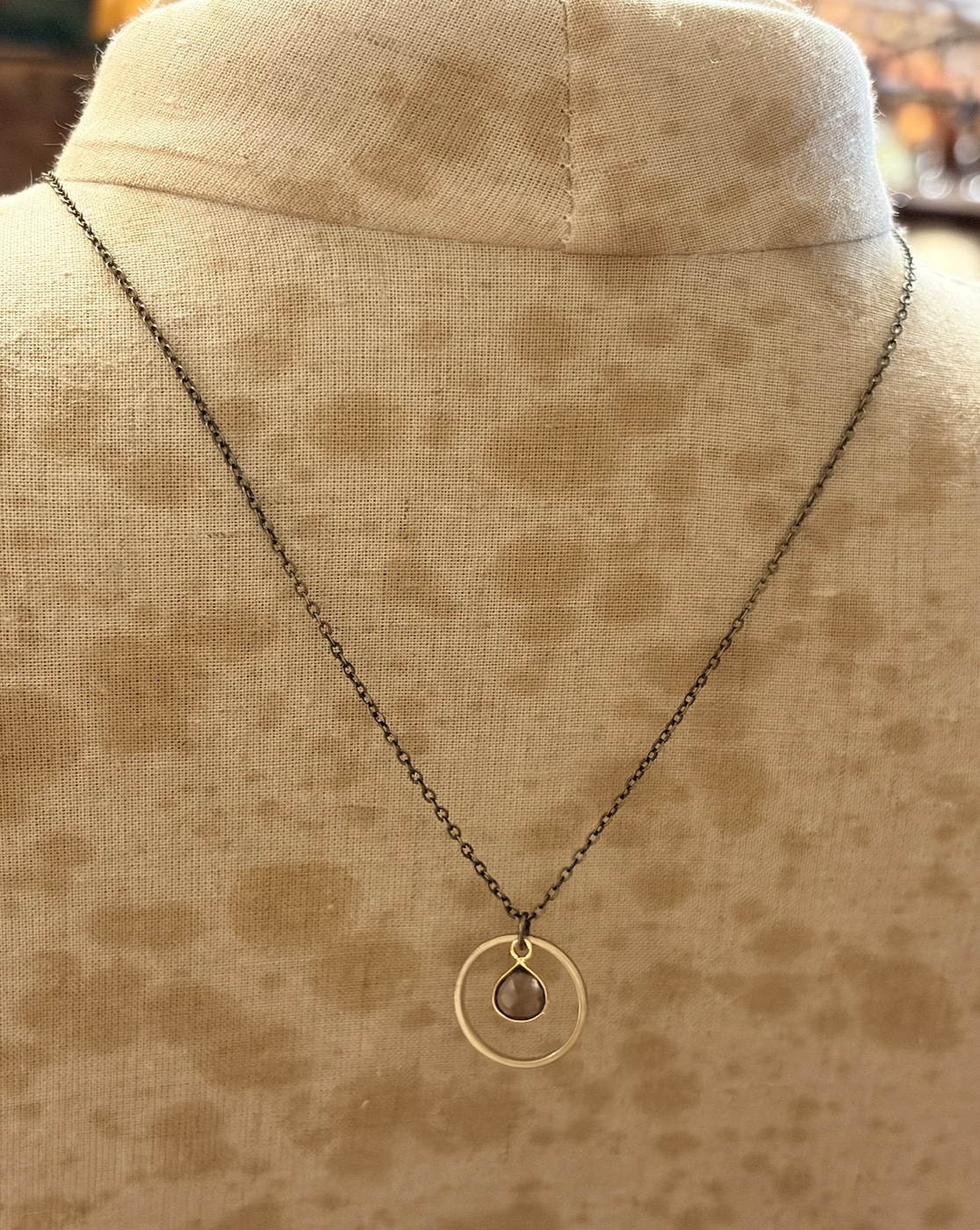 Smoky Quartz & Brass