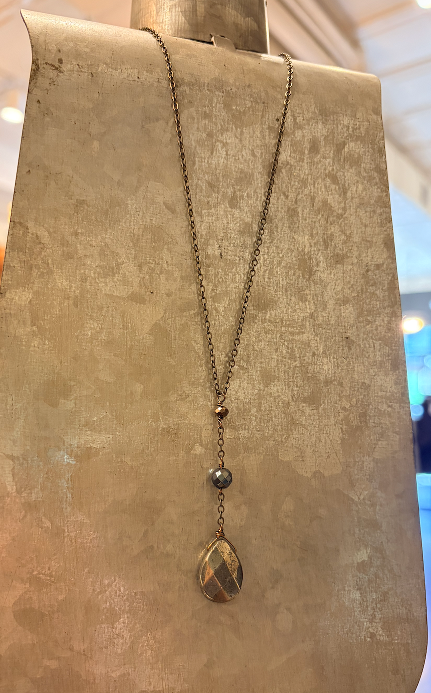Pyrite Drop Necklace