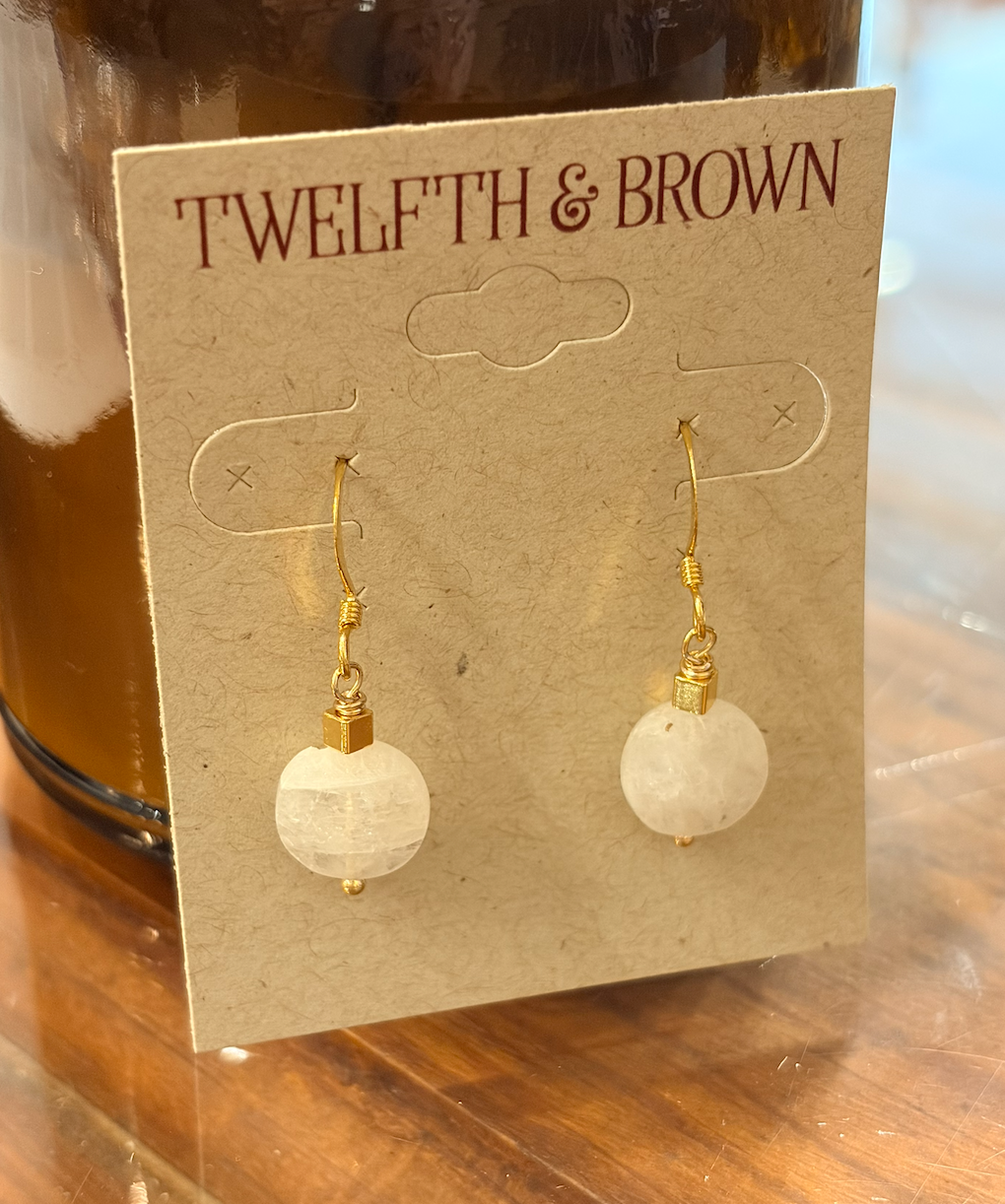Quartz Gold Earrings