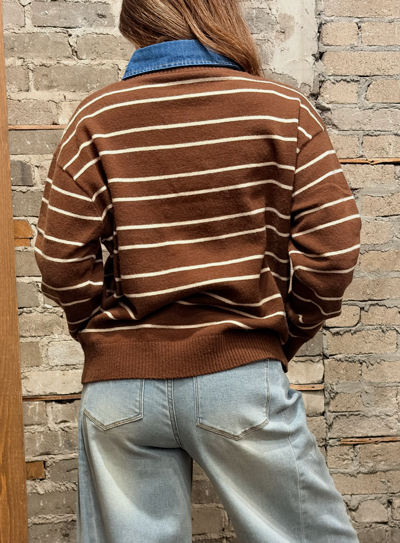 Denim Collar Stripe