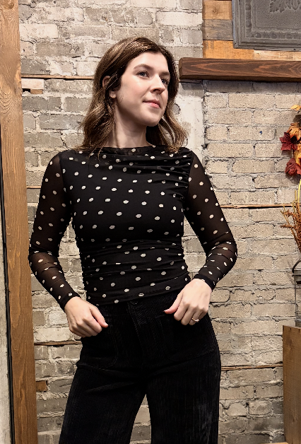 Sheer Mesh Polka Dot