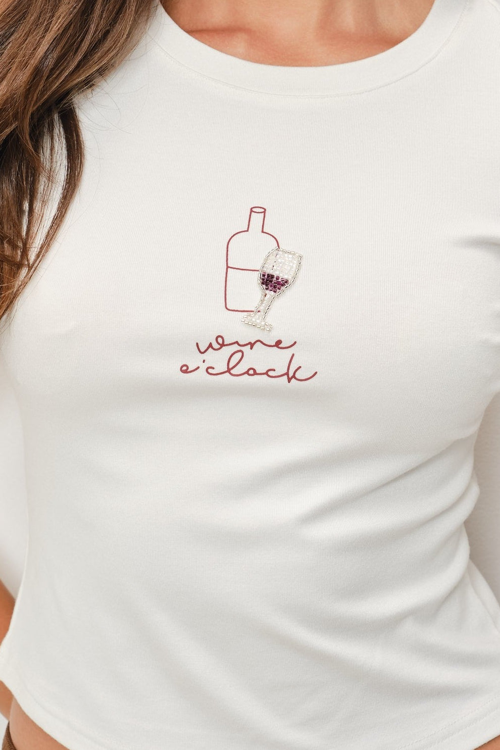 Beaded Wine Tee